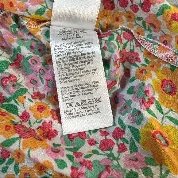 J. Crew  Top Dainty Floral Print Cotton Size 2X Peplum Elastic Body  Adjustable - Picture 9 of 13